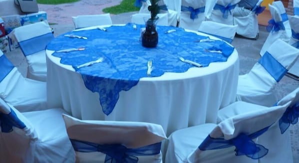 Outdoor banquet area