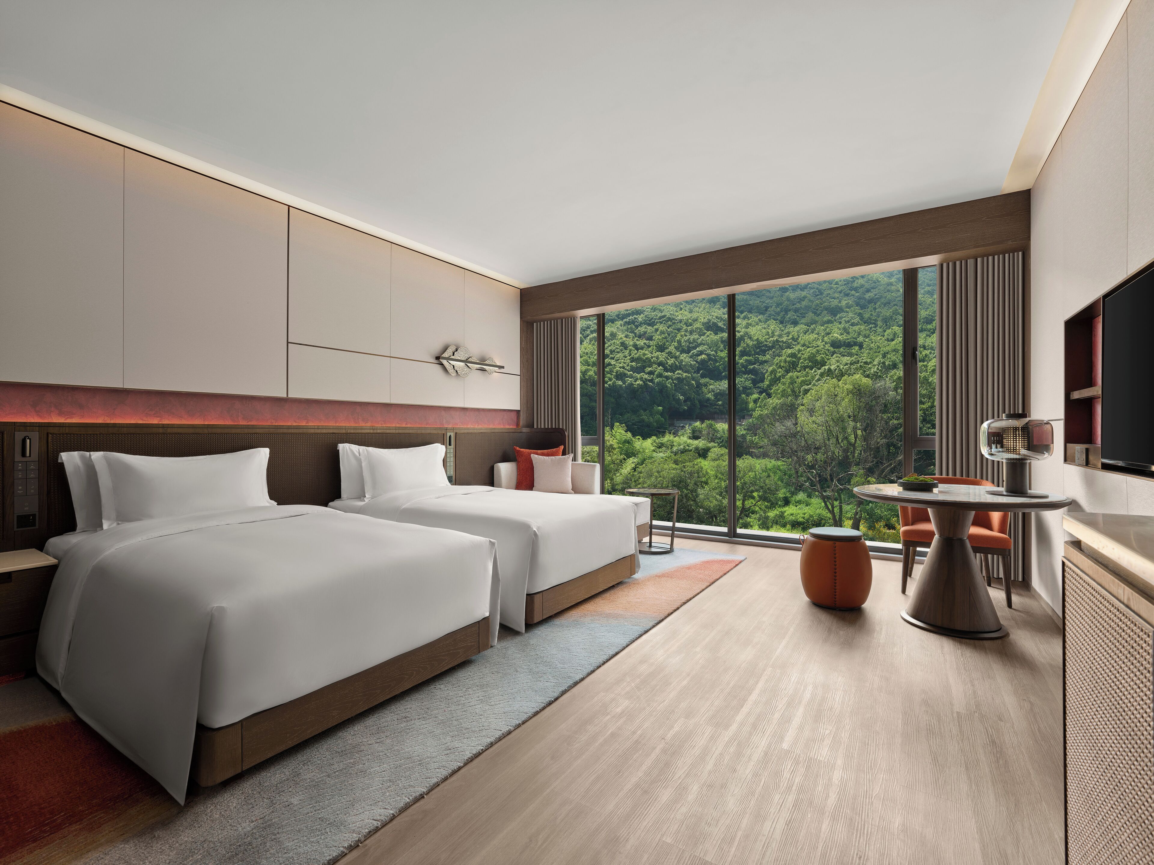 Basic Twin Room (Shan Ji) | Peralatan tempat tidur premium, bar mini, meja 