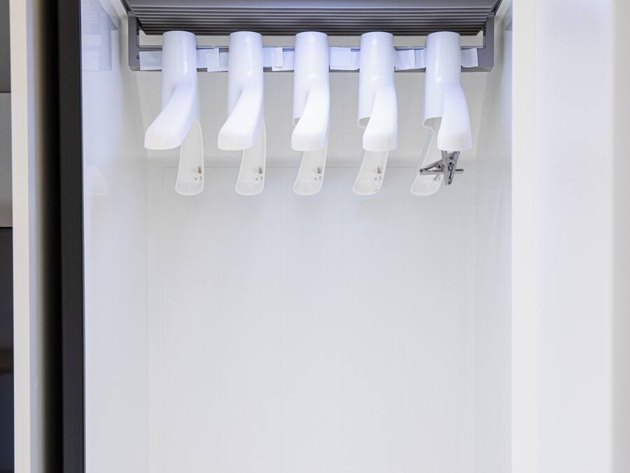 A Samsung refrigerator with multiple compartments and a built-in ice maker.