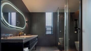Business Twin Room, City View | Bathroom | Shower, free toiletries, hair dryer, slippers