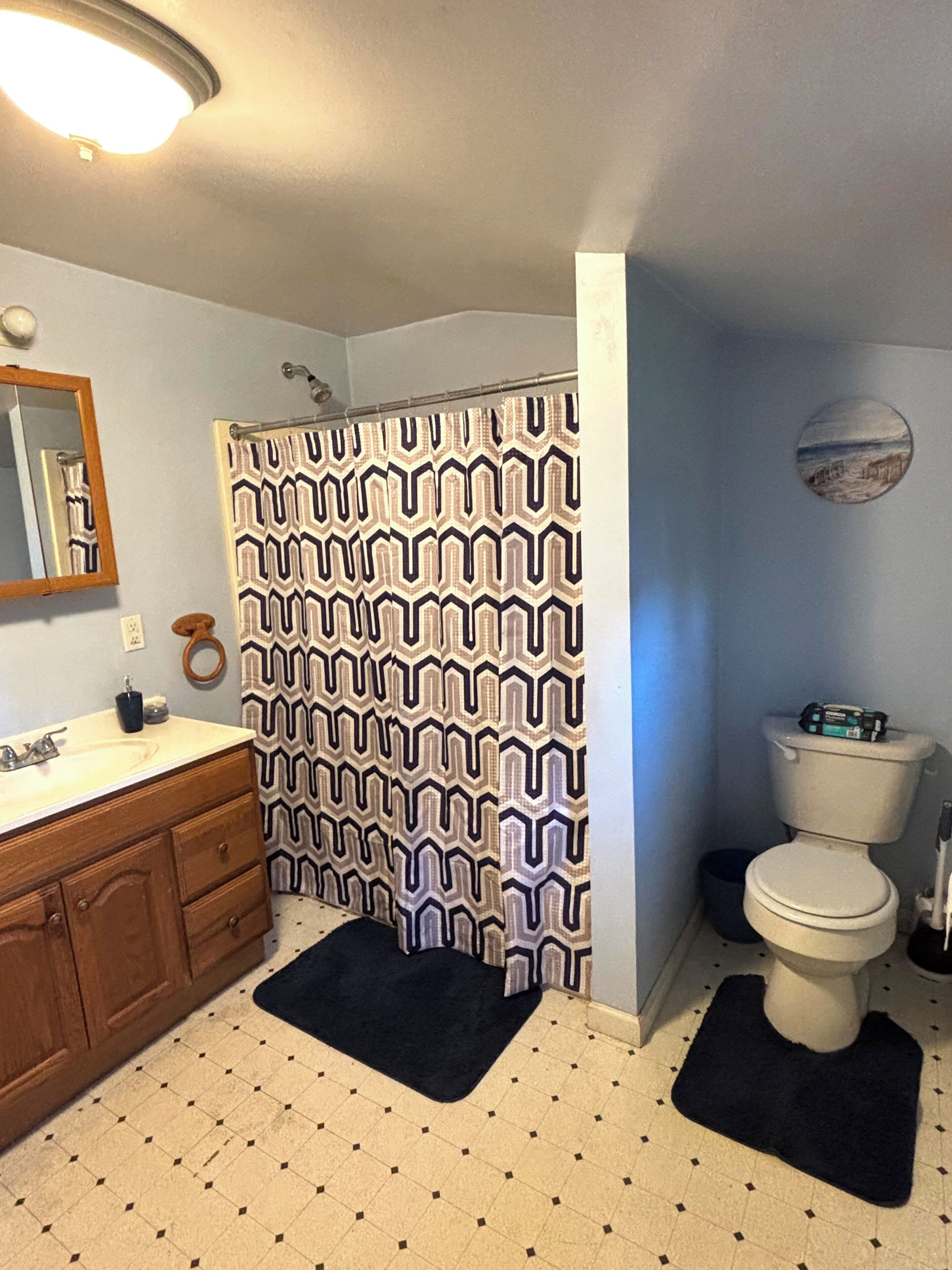 Towels, soap, shampoo, toilet paper