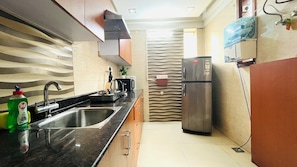 Microwave, electric kettle, toaster