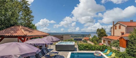 Family House, Multiple Bedrooms, 2 Bathrooms, Mountainside (Villa Natali With Pool And Sea View) | Pool