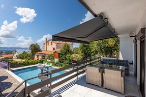 Family House, Multiple Bedrooms, 2 Bathrooms, Mountainside (Villa Natali With Pool And Sea View) | Pool