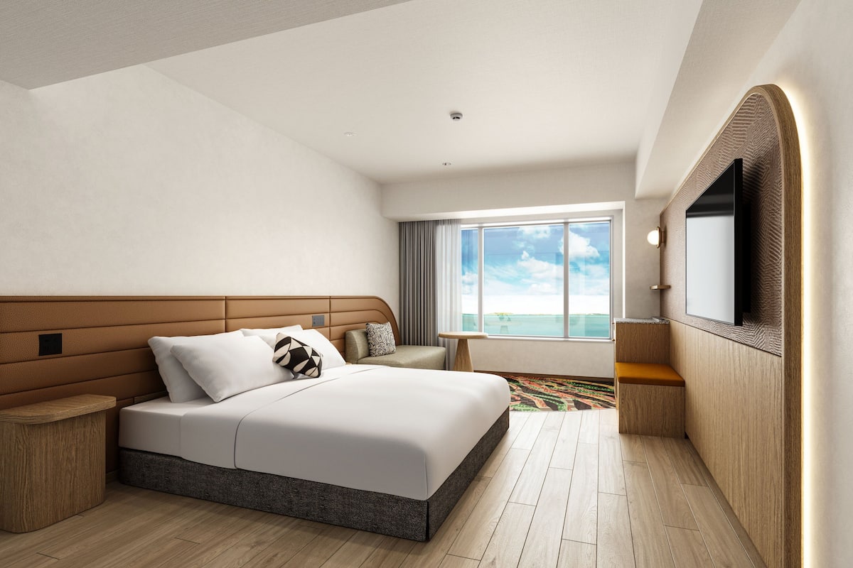 Rom – deluxe, 1 kingsize-seng, ikke-røyk, havutsikt (Main) | Safe på rommet, strykejern/-brett, wi-fi (inkludert) og sengetøy