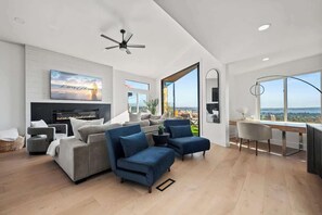 TV, fireplace, offices