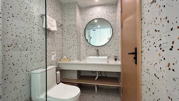 Free toiletries, hair dryer, slippers, towels