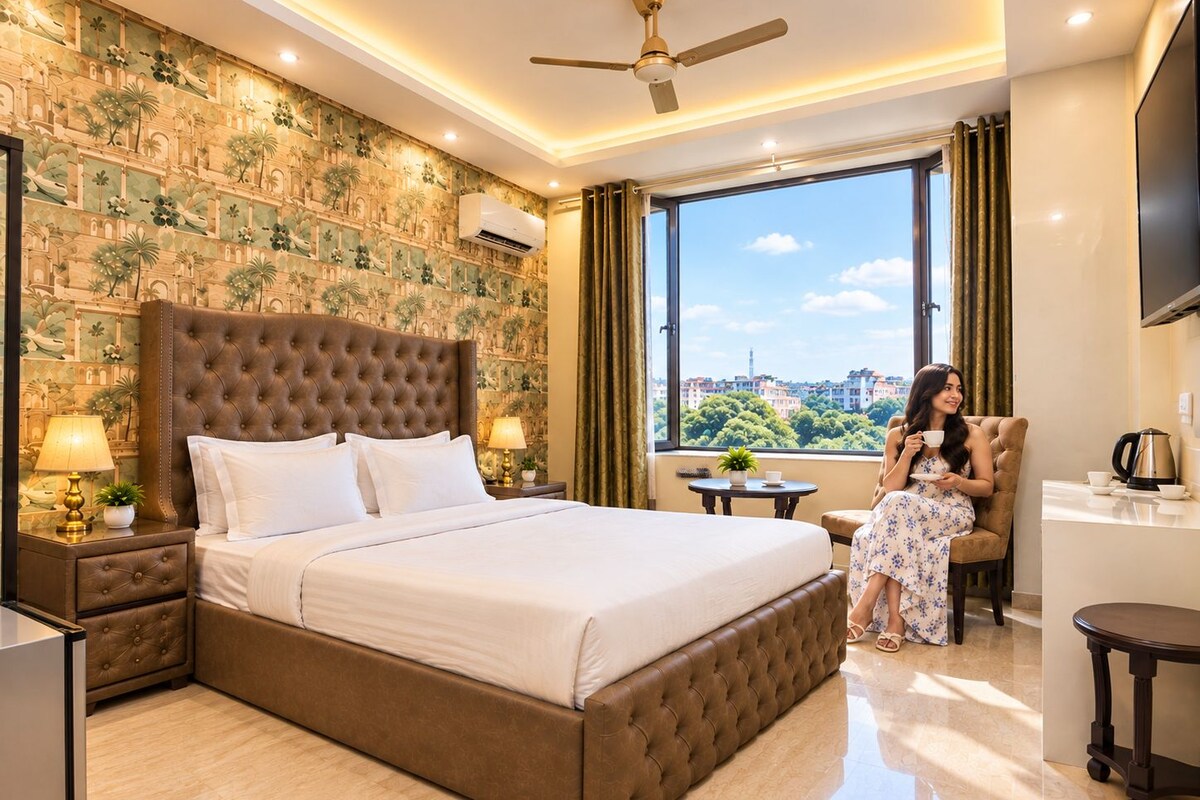 ห้องแฟมิลี่สวีท, วิวเมือง | ผ้าปูที่นอนฝ้ายอียิปต์, เครื่องนอนระดับพรีเมียม, ผ้านวมขนเป็ด