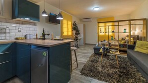 Leilighet, 1 soverom, røyk, terrasse | Oppholdsrom