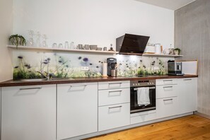 Fridge, oven, stovetop, dishwasher