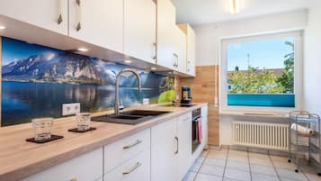 Fridge, oven, stovetop, dishwasher