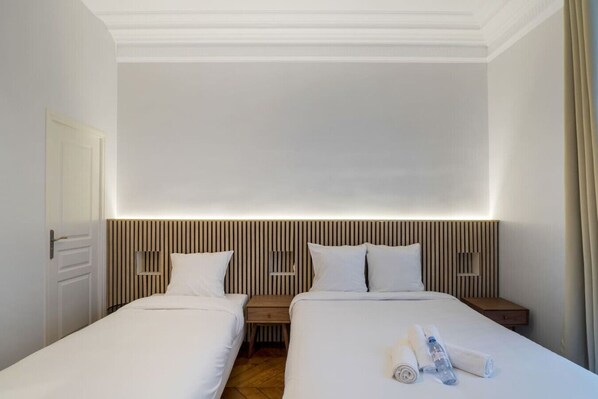 4 bedrooms, iron/ironing board, travel cot, WiFi