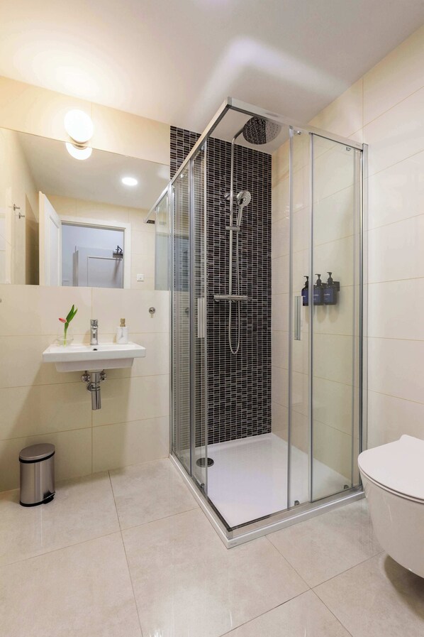 Shower, hair dryer