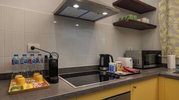 Full-sized fridge, microwave, oven, stovetop