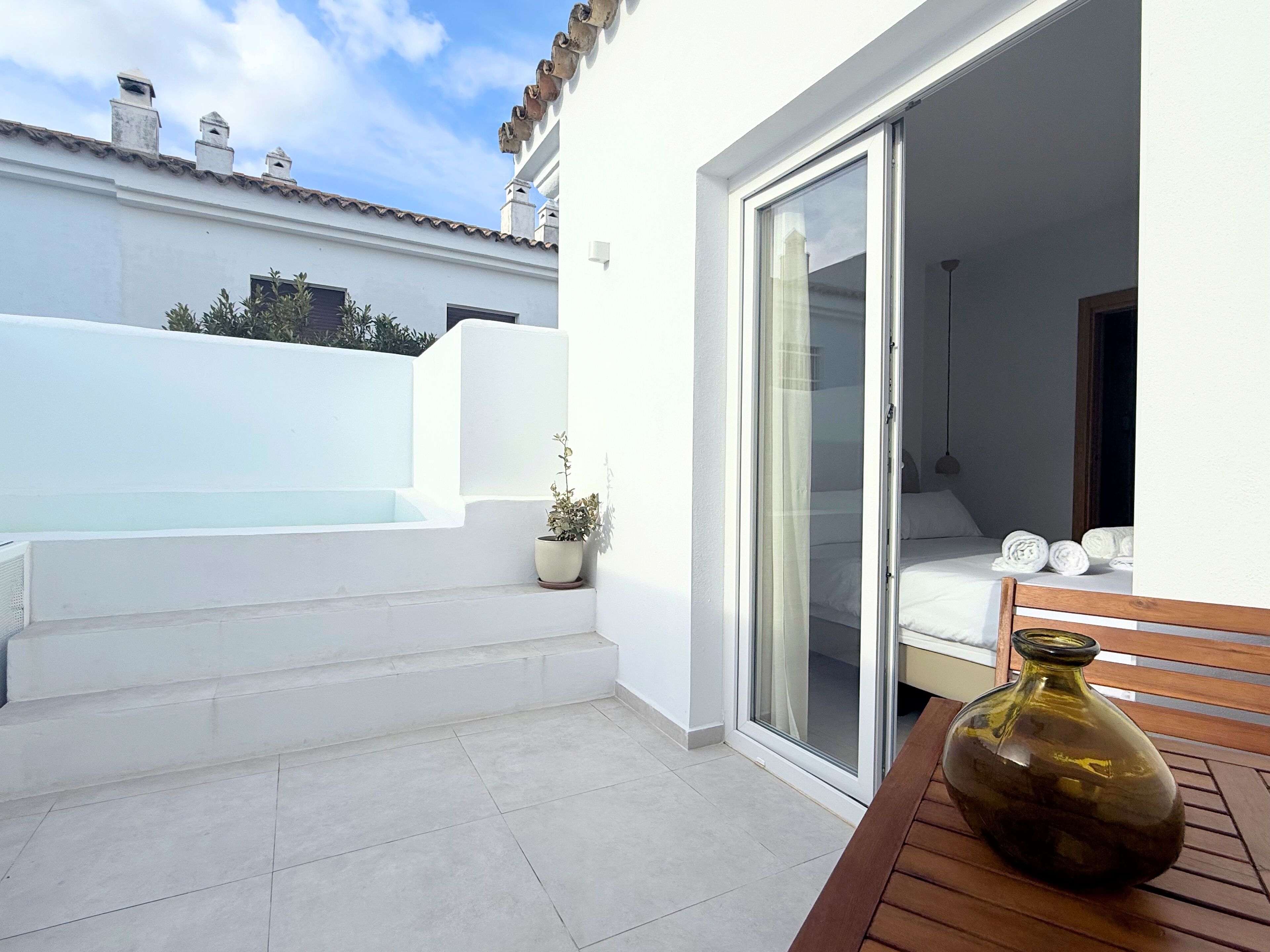 Junior Double Room, Private Pool | Terrace/patio