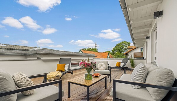Terrace/patio - Tilda vacation apartment in the heart of Westerland on Sylt with roof terrace (Sylt)