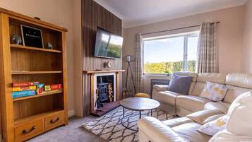 Télévision, cheminée