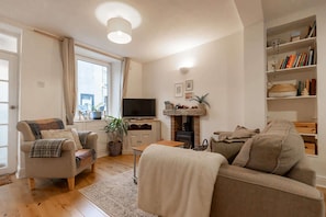 Télévision, cheminée, espaces bureaux