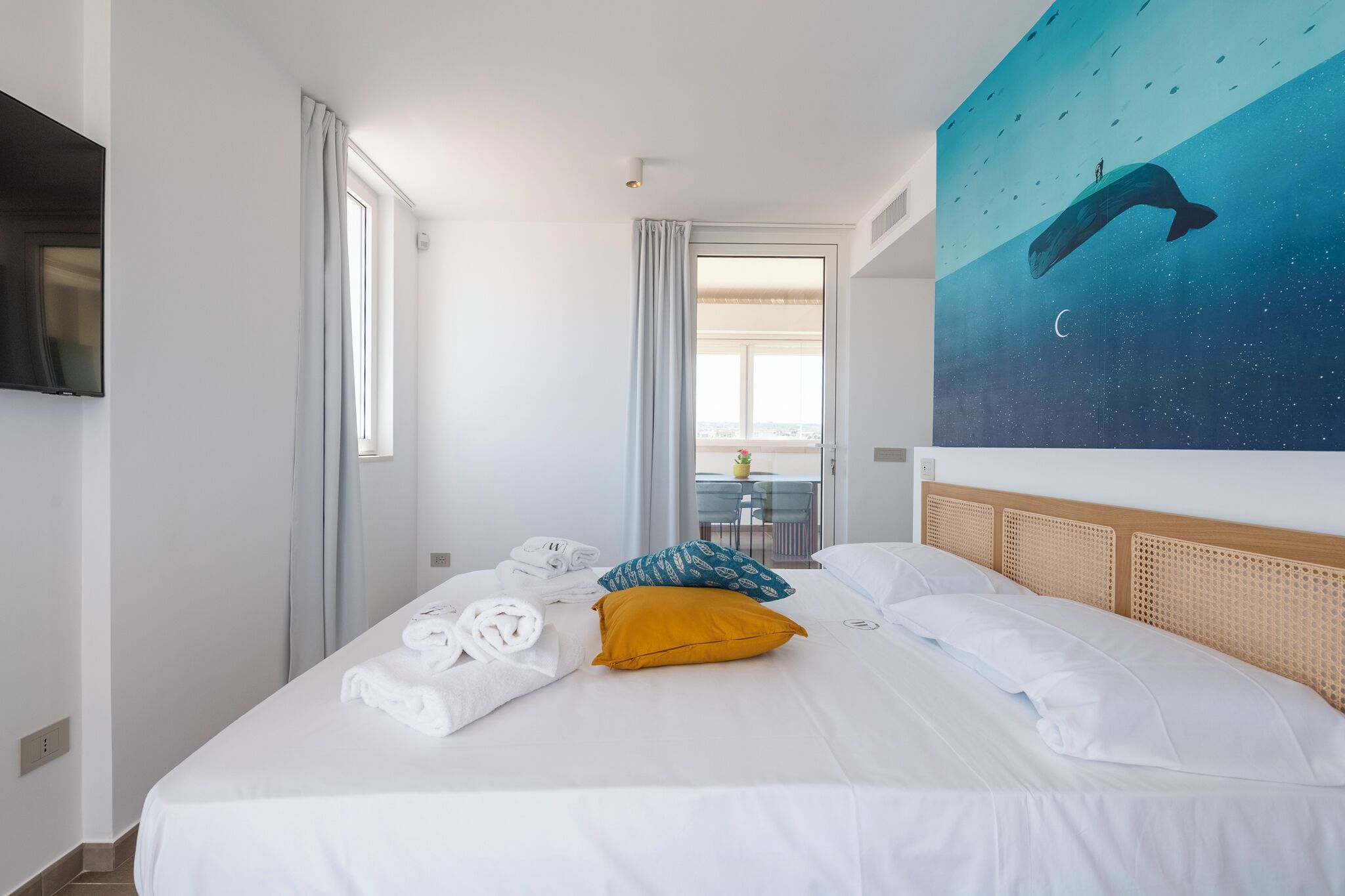 Quarto superior, vista para o mar, na torre | Cortinas blackout, quartos à prova de som, ferros/tábuas de passar roupa