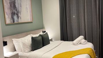 Blackout curtains, soundproofing, iron/ironing board, free WiFi