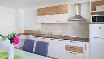 Fridge, microwave, stovetop, dishwasher
