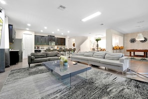 Smart TV, fireplace, video games, books