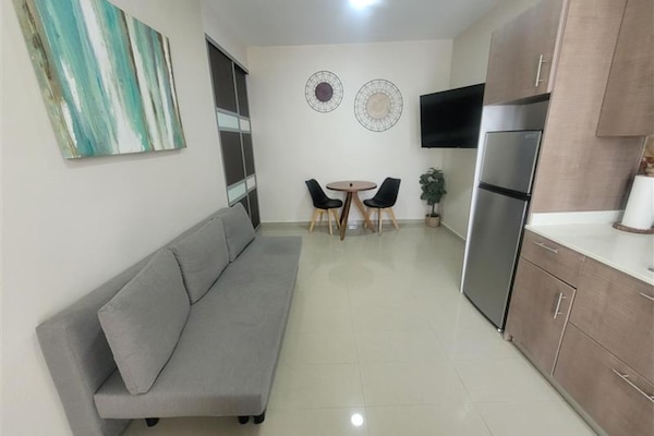 Apartment, 1 Queen Bed with Sofa bed, Non Smoking | Living area | 50-inch Smart TV with digital channels