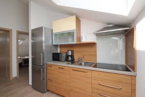 Fridge, microwave, stovetop, dishwasher