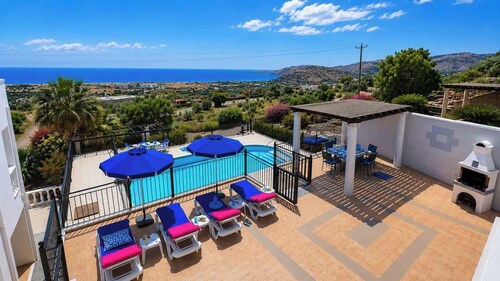 Little Blue Sea View Kalathos Villa w Private Pool