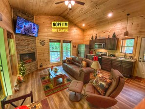 TV connectée, cheminée