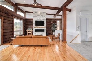 TV, fireplace, video games, stereo