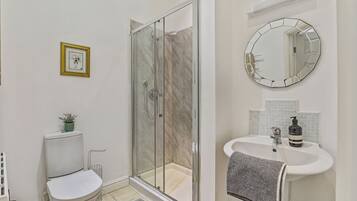 Hair dryer, towels, toilet paper