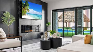 Smart TV, fireplace, table tennis