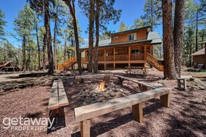 Terrace/patio - Rustic Cabin | Fire Pit • Game Room • Near Trails (Pinetop)