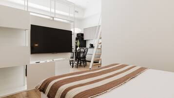 1 slaapkamer, een strijkplank/strijkijzer, gratis wifi, beddengoed