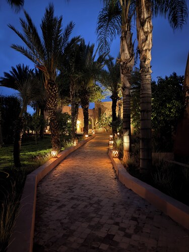 Guest house in lush green countryside on the outskirts of Marrakech.