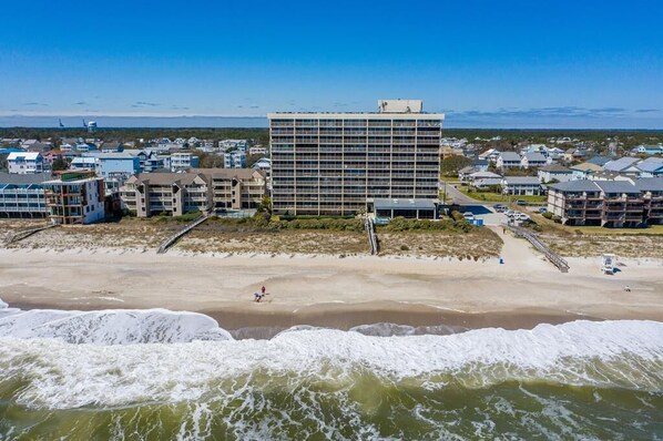 On the beach - Pelican Watch 106 Ocean Front, Elevator, Outdoor Pool, Indoor Pool (Carolina Beach)