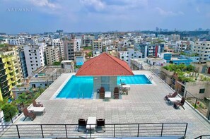 Terrace/patio - 300sqft 1 Apartment with Sauna & Pool (Dhaka)