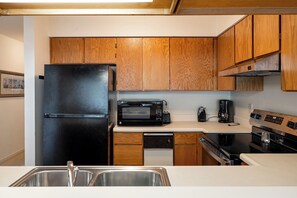 Fridge, microwave, oven, dishwasher - Westport D-2: Soundfront Condo 3 Bedrooms 3 Full Baths in Pine Knoll Shores (Pine Knoll Shores)