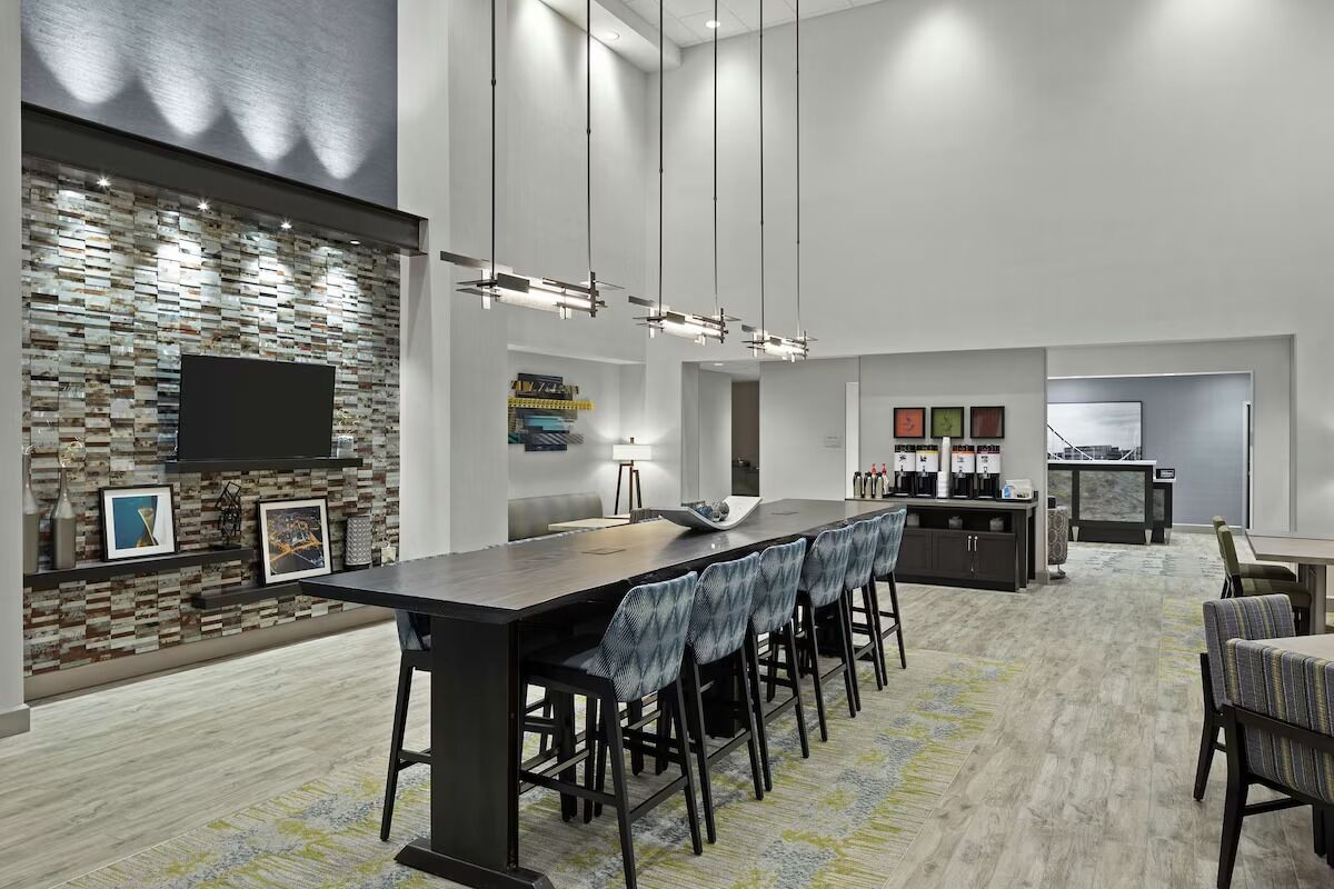 Gather for drinks and conversation in this stylish lounge.