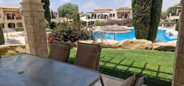 Terrace/patio - Aa02 Adjacent to Aphrodite Hills- Communal Pool, Garden (Kouklia)