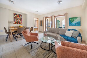 Apartment, 3 Bedrooms, Terrace, Pool View | Living room - Aa02 Adjacent to Aphrodite Hills- Communal Pool, Garden (Kouklia)