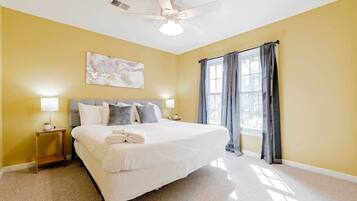 5 bedrooms, iron/ironing board, travel crib, internet