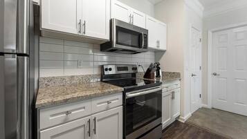 Fridge, dining tables