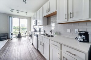 Fridge, dining tables
