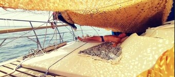 one  double room in our catamaran in porqueroles bay