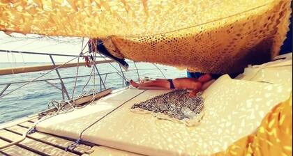 one double room in our catamaran in porqueroles bay