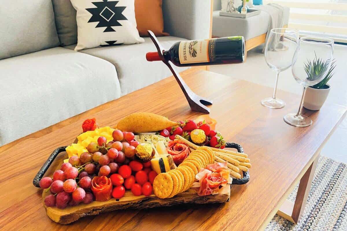 Enjoy downtime at home (Charcuterie board & wine not included)