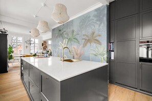 Fridge, oven, stovetop, dishwasher