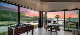 Luxury waterfront Villa pool hot tub and sauna